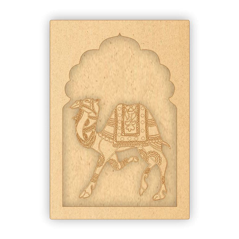 MDF Jharokha Plaque - Camel Left Facing