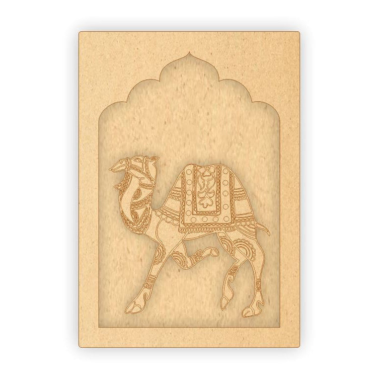 MDF Jharokha Plaque - Camel Left Facing