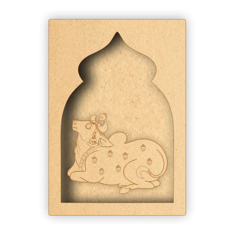 MDF Jharokha Box - Pichwai Cow Left Facing