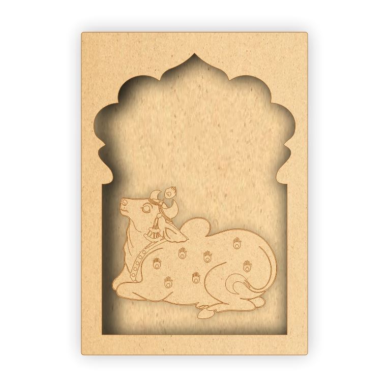 MDF Jharokha Box - Pichwai Cow Left Facing