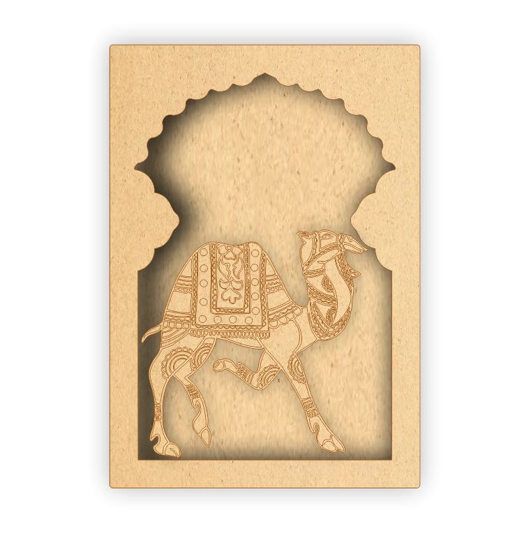 MDF Jharokha Box - Camel Right Facing