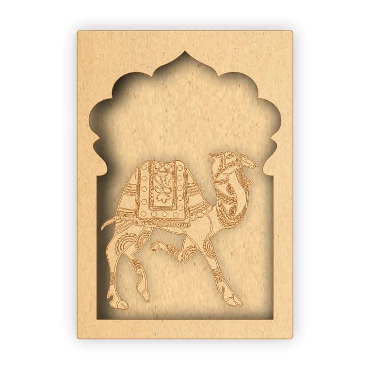 MDF Jharokha Box - Camel Right Facing