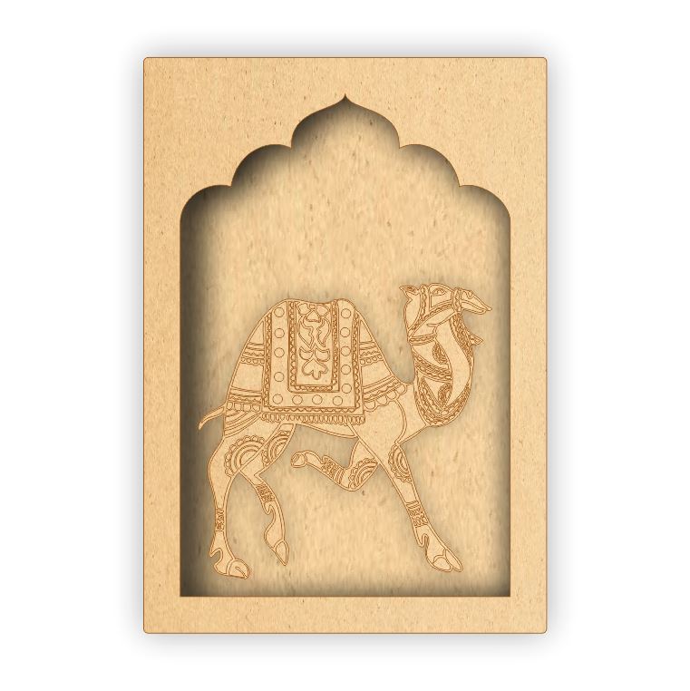 MDF Jharokha Box - Camel Right Facing
