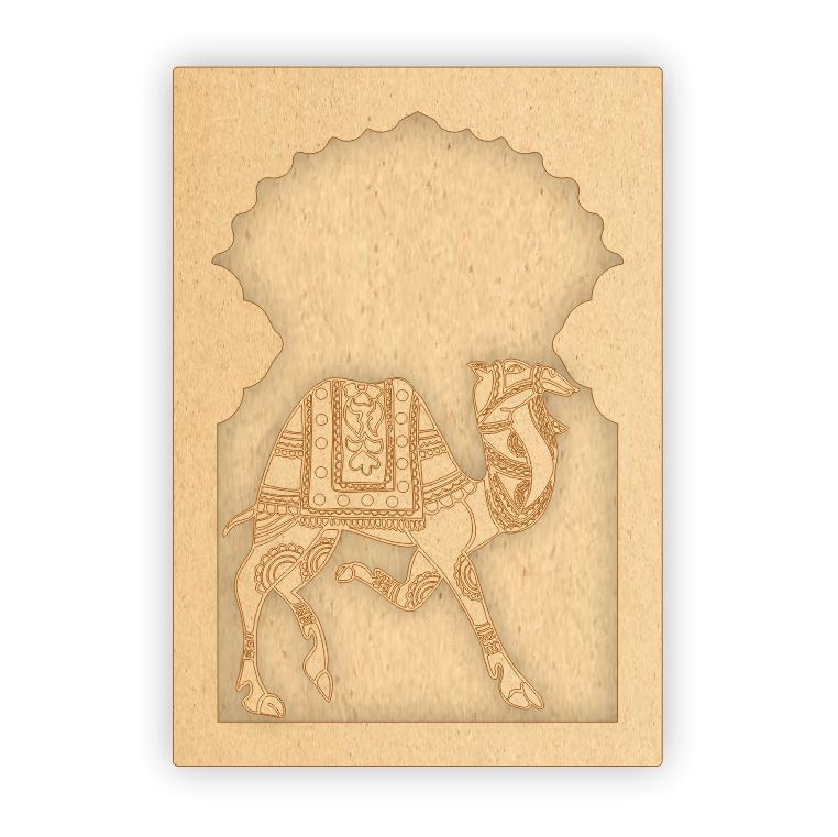 MDF Jharokha Plaque - Camel Right Facing