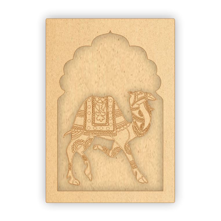 MDF Jharokha Plaque - Camel Right Facing