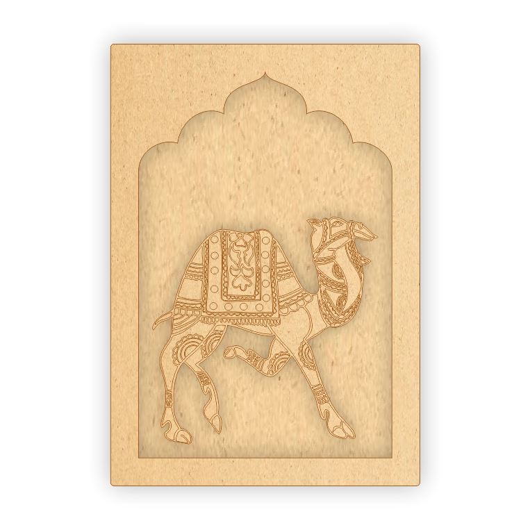 MDF Jharokha Plaque - Camel Right Facing