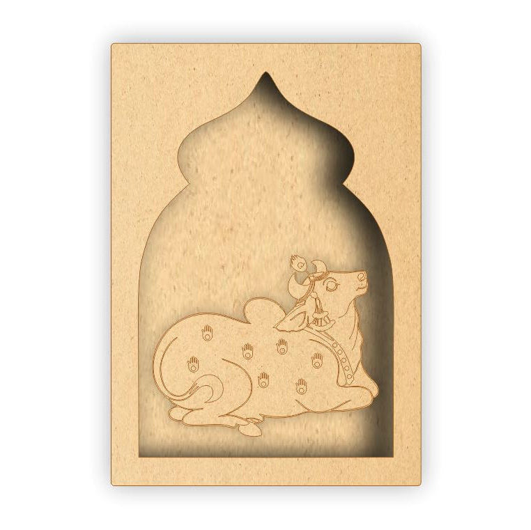 MDF Jharokha Box - Pichwai Cow Right Facing