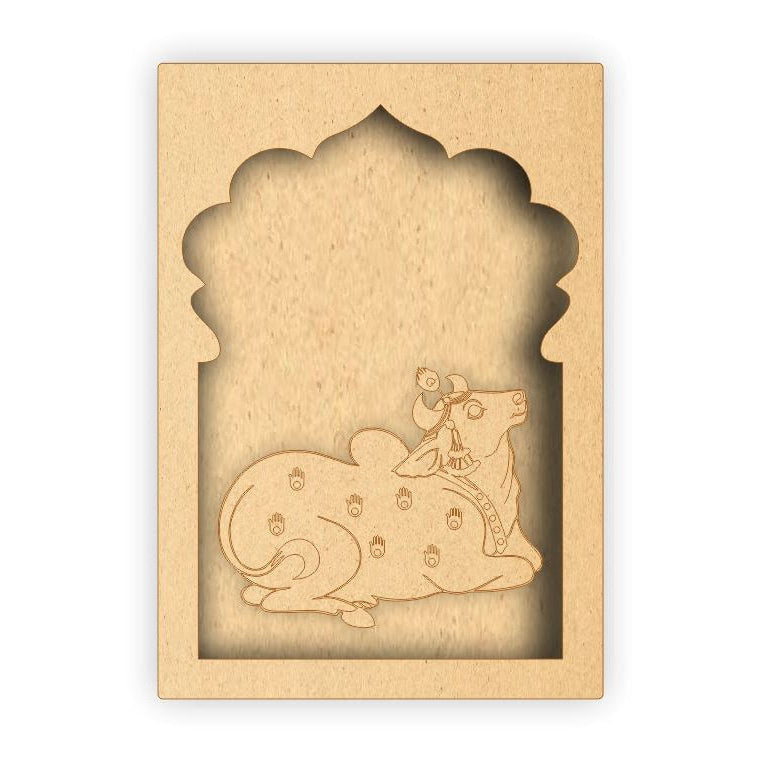 MDF Jharokha Box - Pichwai Cow Right Facing