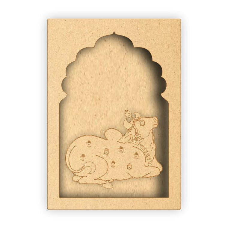 MDF Jharokha Box - Pichwai Cow Right Facing