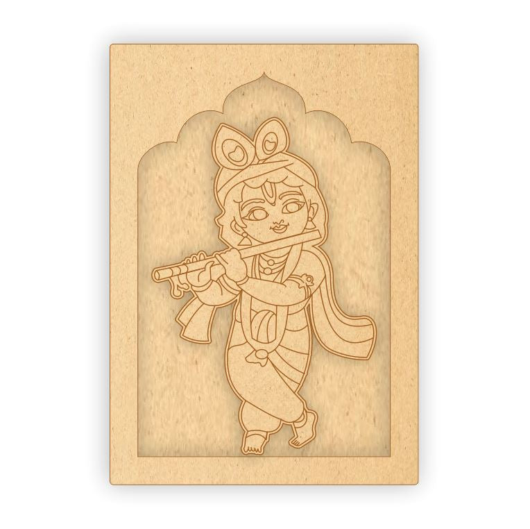 MDF Jharokha Plaque - Bal Krishna