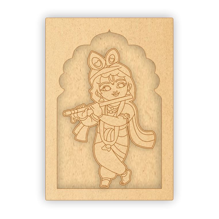 MDF Jharokha Plaque - Bal Krishna