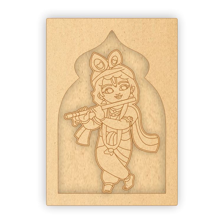 MDF Jharokha Plaque - Bal Krishna