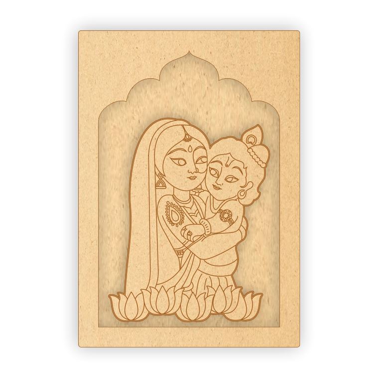 MDF Jharokha Plaque - Maa Yashoda & Bal Krishna