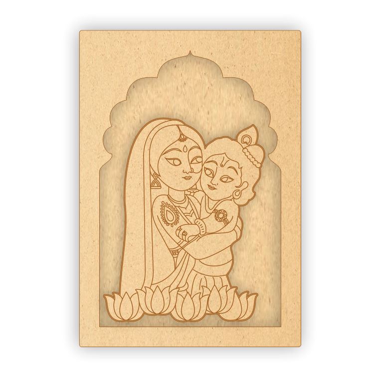 MDF Jharokha Plaque - Maa Yashoda & Bal Krishna