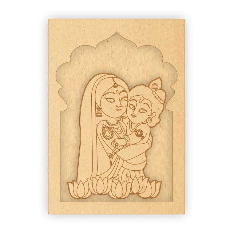 MDF Jharokha Plaque - Maa Yashoda & Bal Krishna