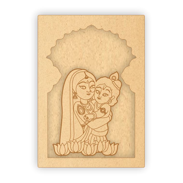 MDF Jharokha Plaque - Maa Yashoda & Bal Krishna