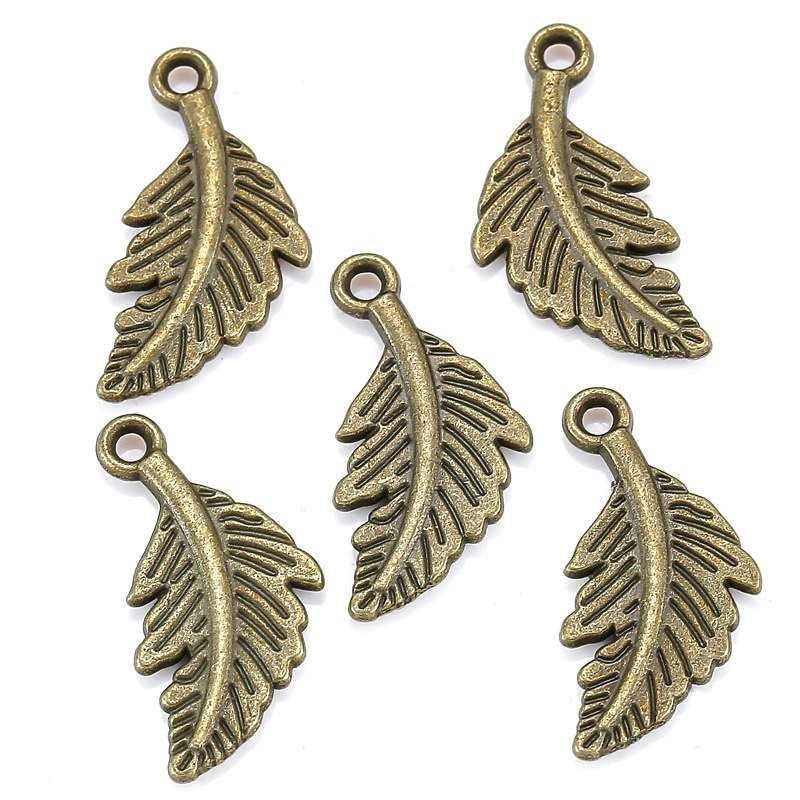 Feather Pendants 19x10mm