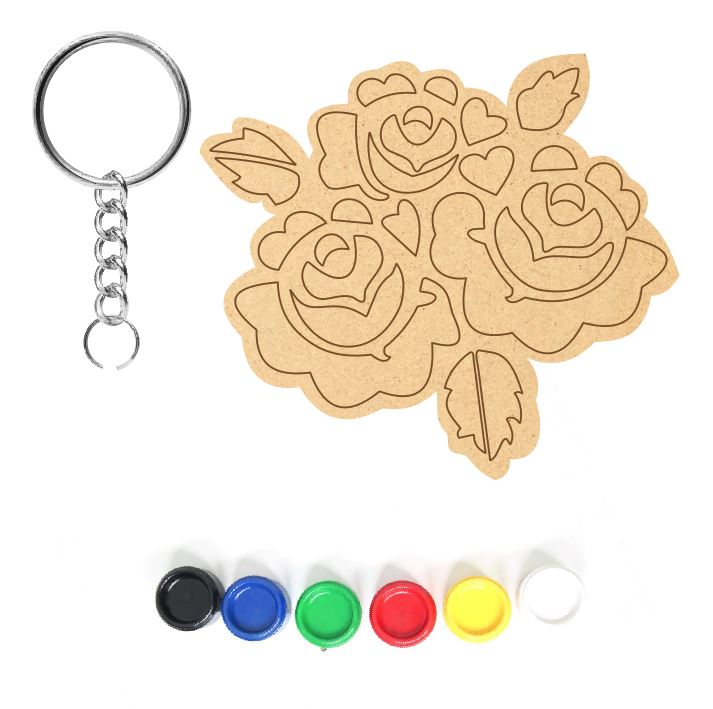 DIY MDF Keychain - Roses