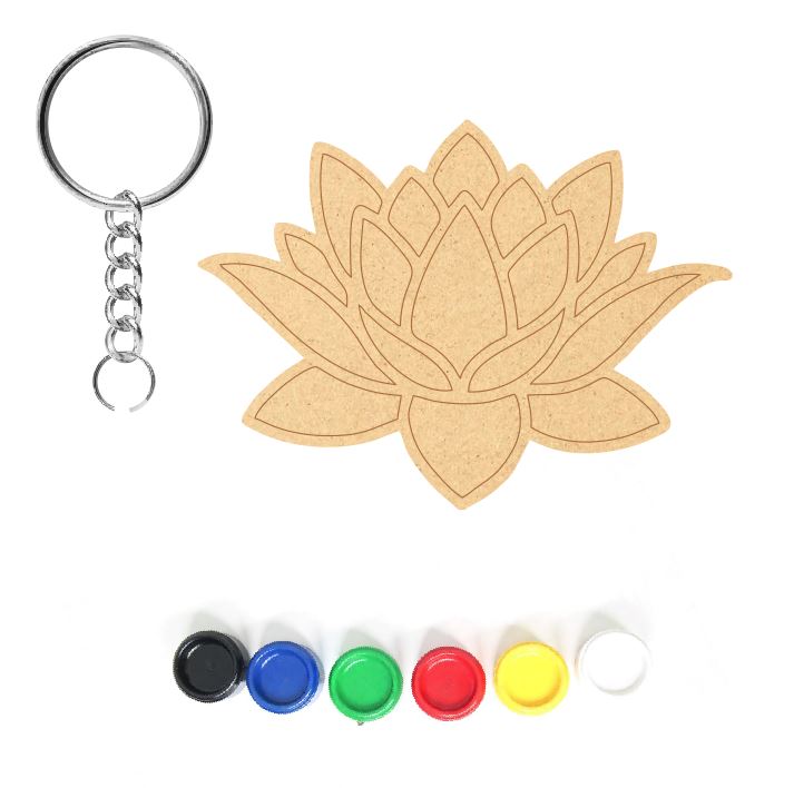 DIY MDF Keychain - Lotus