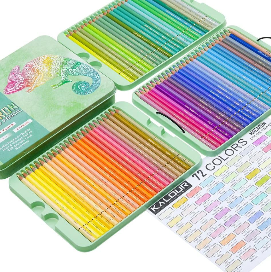 KALOUR Macaron Pastel Colored Pencils,Set of 72 Colours