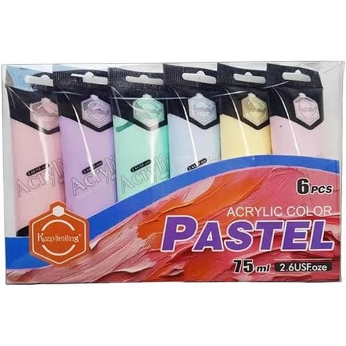 Keep Smiling Acrylic Colour Pastel Paint Set Signature 6pc x 75ml