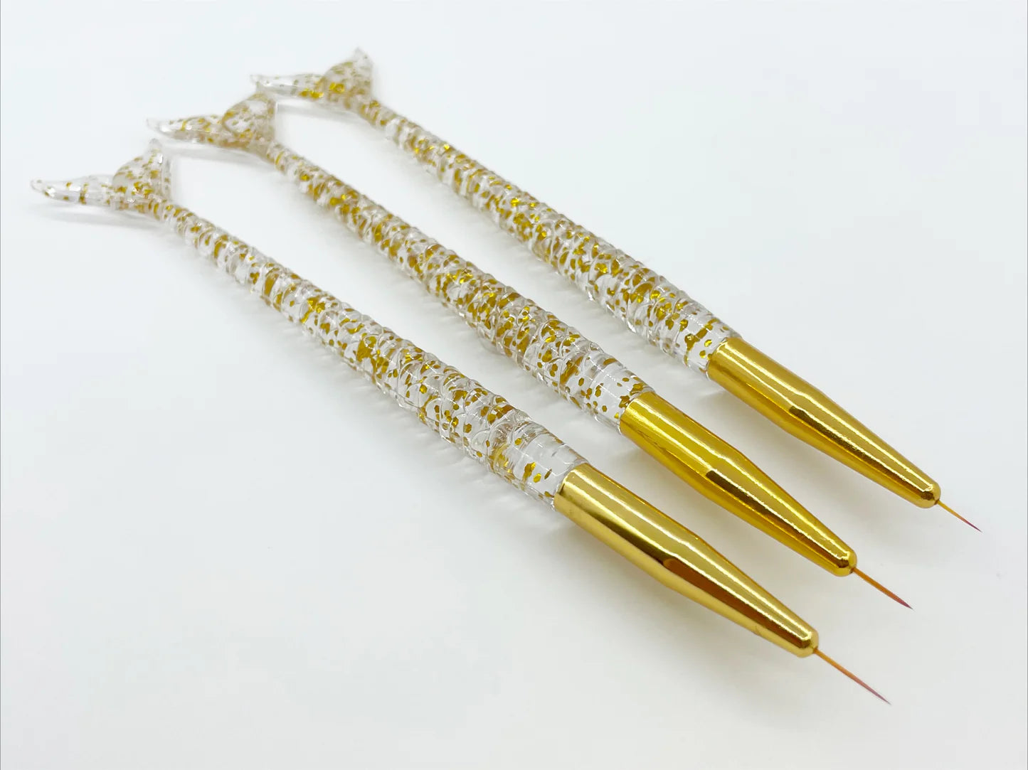 Liner Brush Golden Set of 3 pcs – Professional Nail Art Detail Brushes