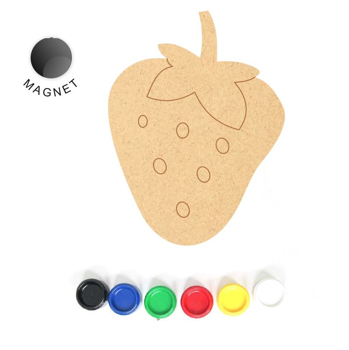 DIY MDF Fridge Magnet - Stawberry