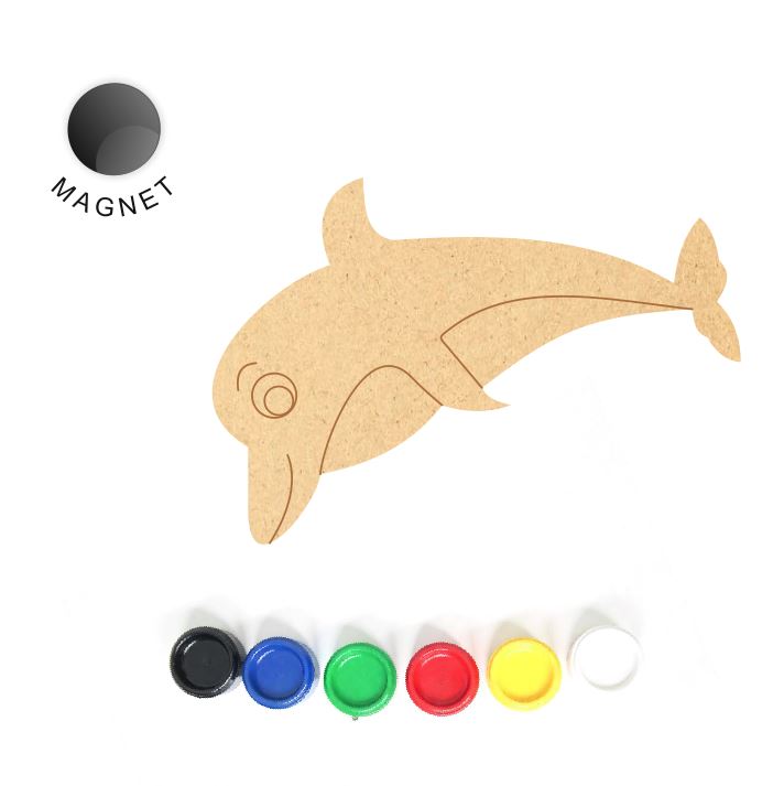 DIY MDF Fridge Magnet - Dolphin
