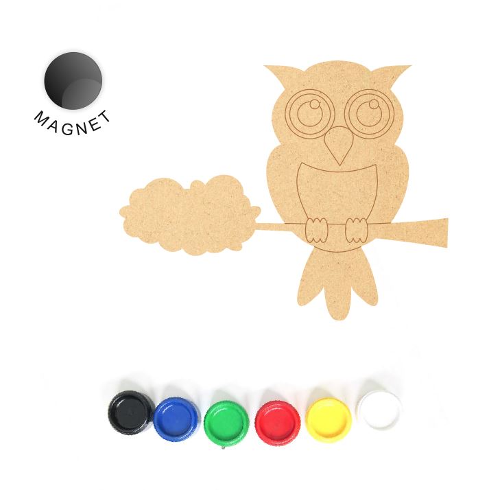DIY MDF Fridge Magnet - Owl