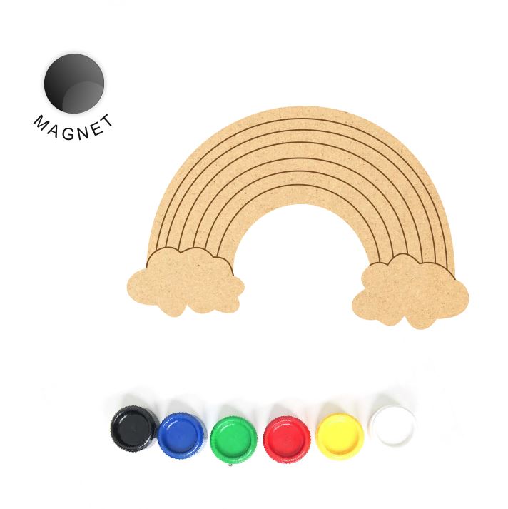DIY MDF Fridge Magnet - Rainbow