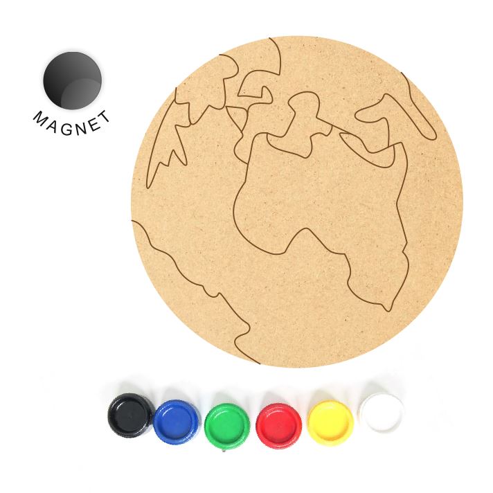 DIY MDF Fridge Magnet - Earth