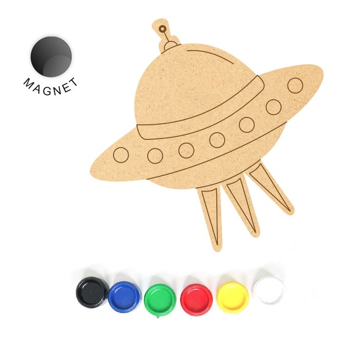 DIY MDF Fridge Magnet - Spaceship