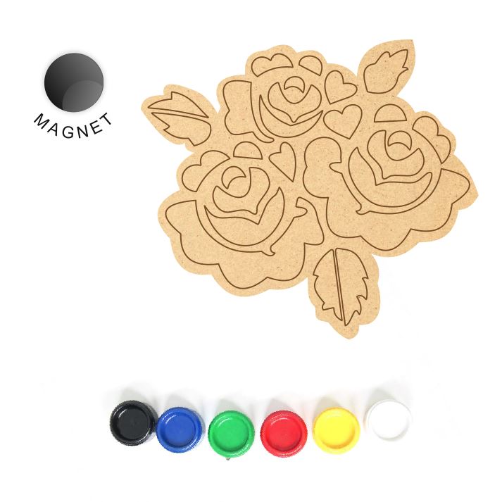 DIY MDF Fridge Magnet - Roses