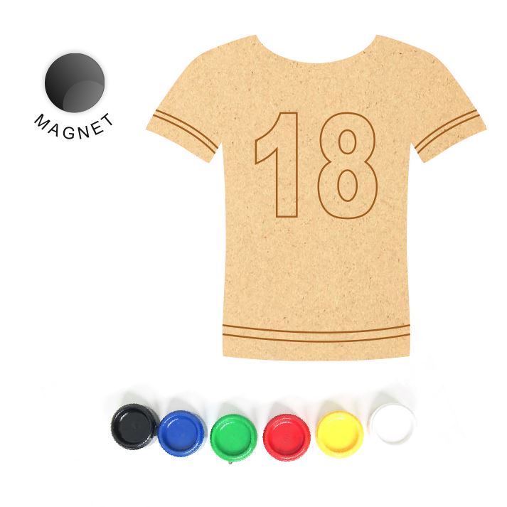 DIY MDF Fridge Magnet - Jersey No. 18