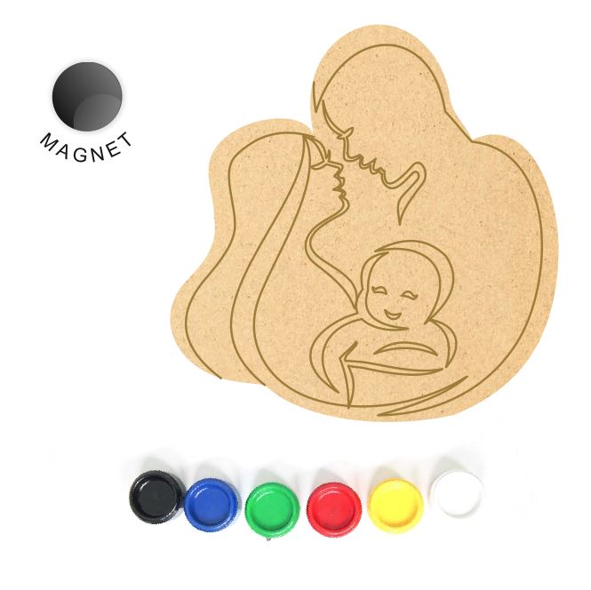 DIY MDF Fridge Magnet - Family