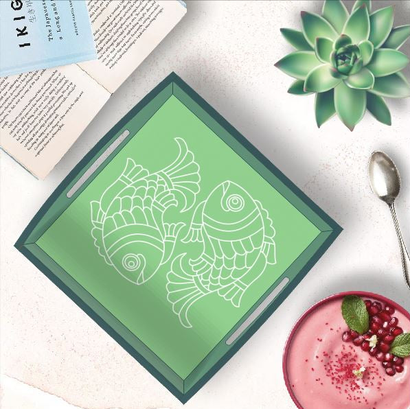 DIY MDF Tray - Madhubani Fish