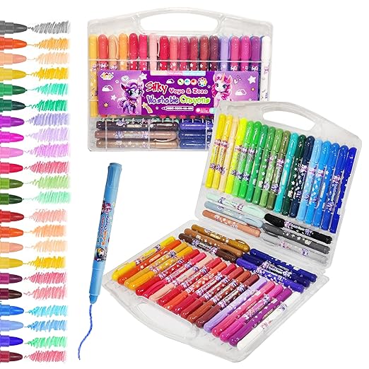 Himic Fun Blast Crayons for Kids – Washable Super Silky Smooth Twistable Rolling Crayon