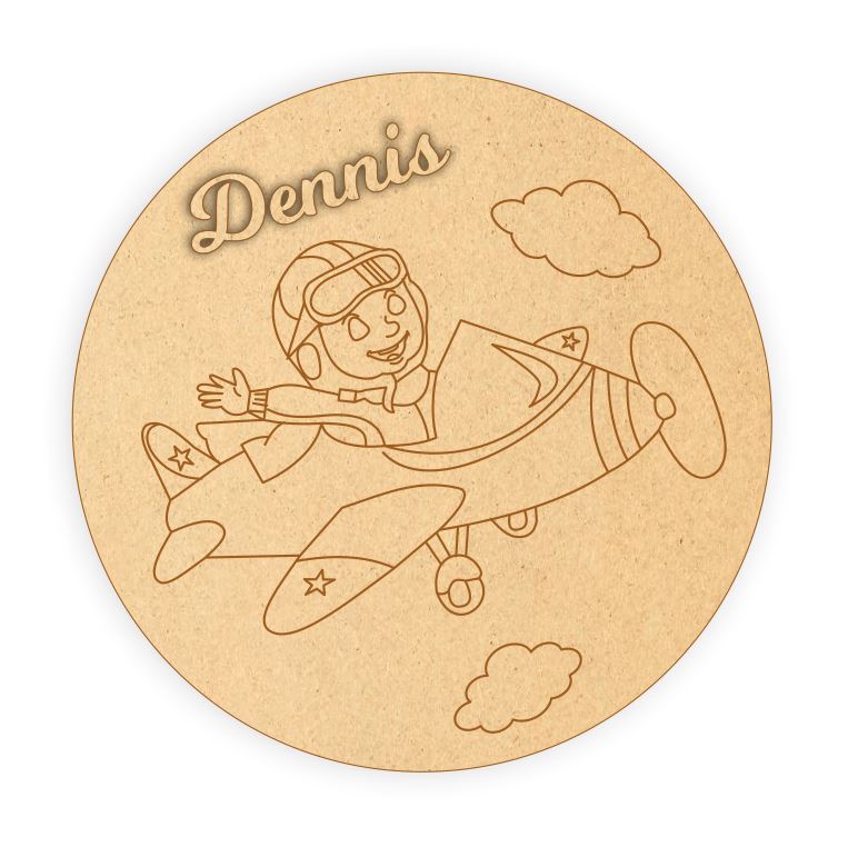Kids Name Plate - Airplane