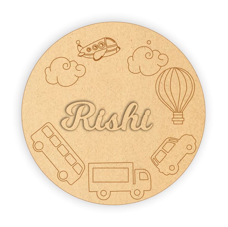 Kids Name Plate - Road Transport