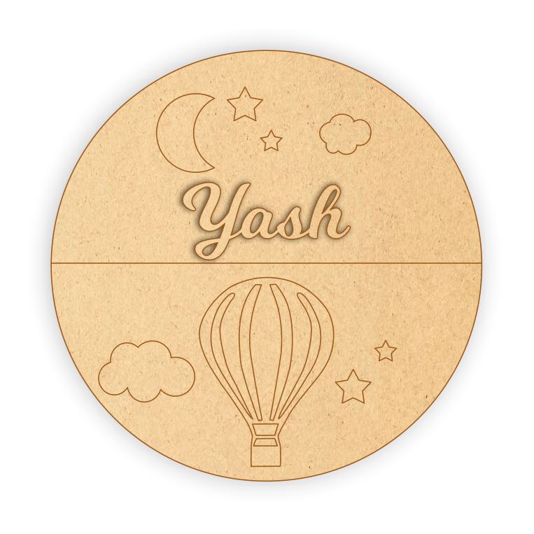 Kids Name Plate - Hot Air Balloon