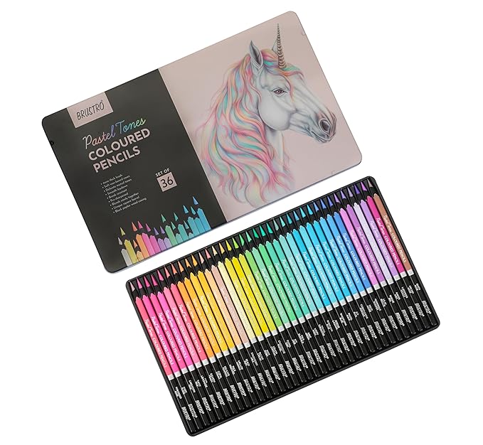 BRUSTRO Pastel Tone Colour Pencil Set