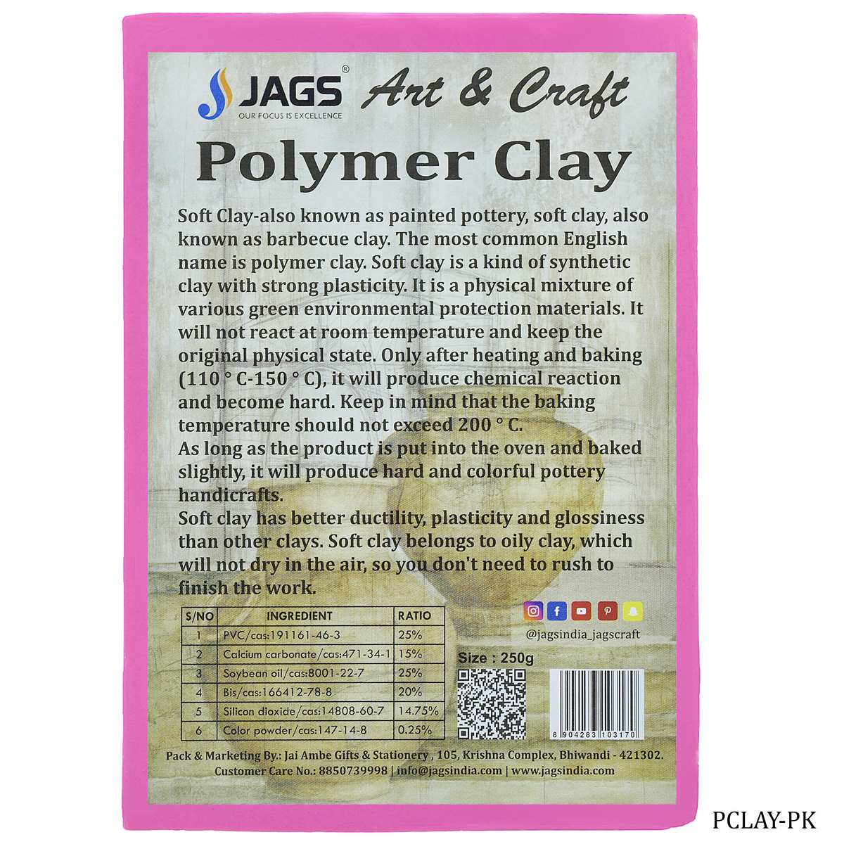 Jags Polymer Clay 250g