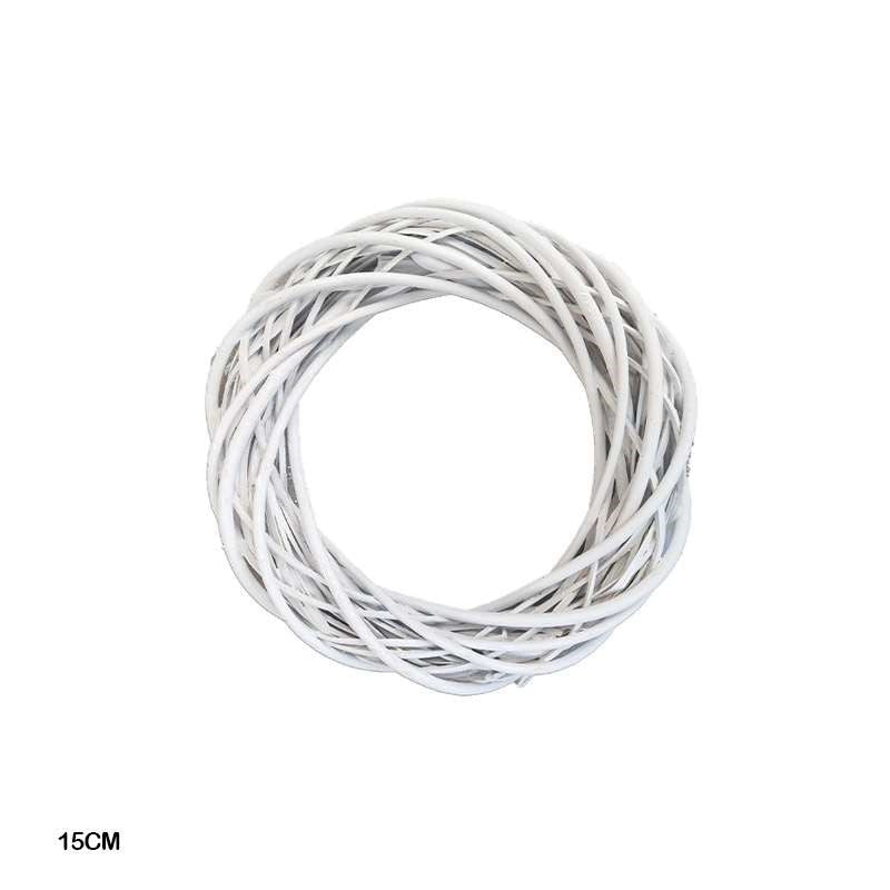 White Rattan Wicker Wreath Ring