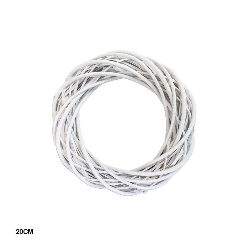 White Rattan Wicker Wreath Ring