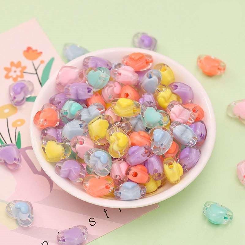 Craft Beads Heart 500g