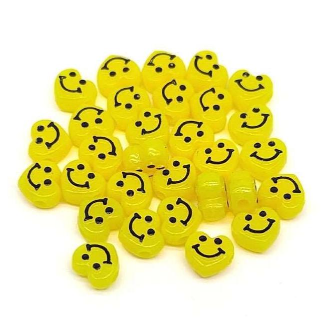 Craft Beads Smiley Yellow 500g