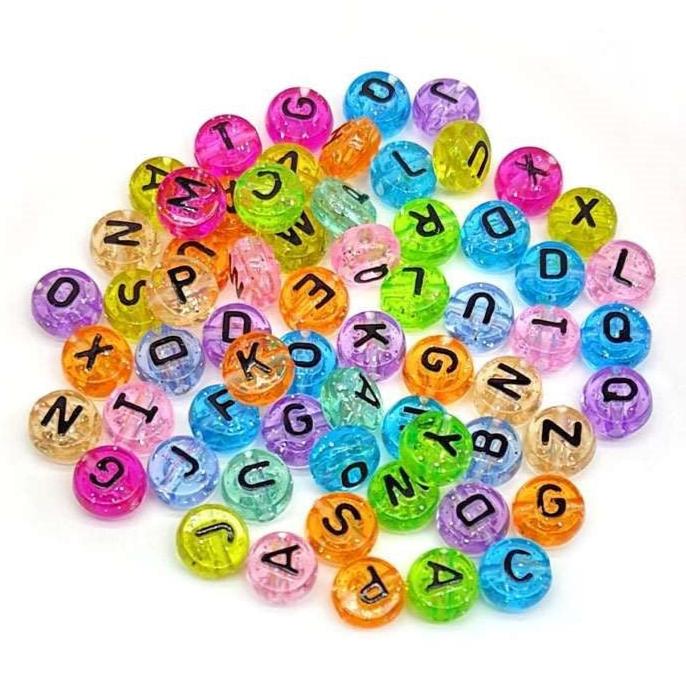 Craft Beads Alphabets 500g