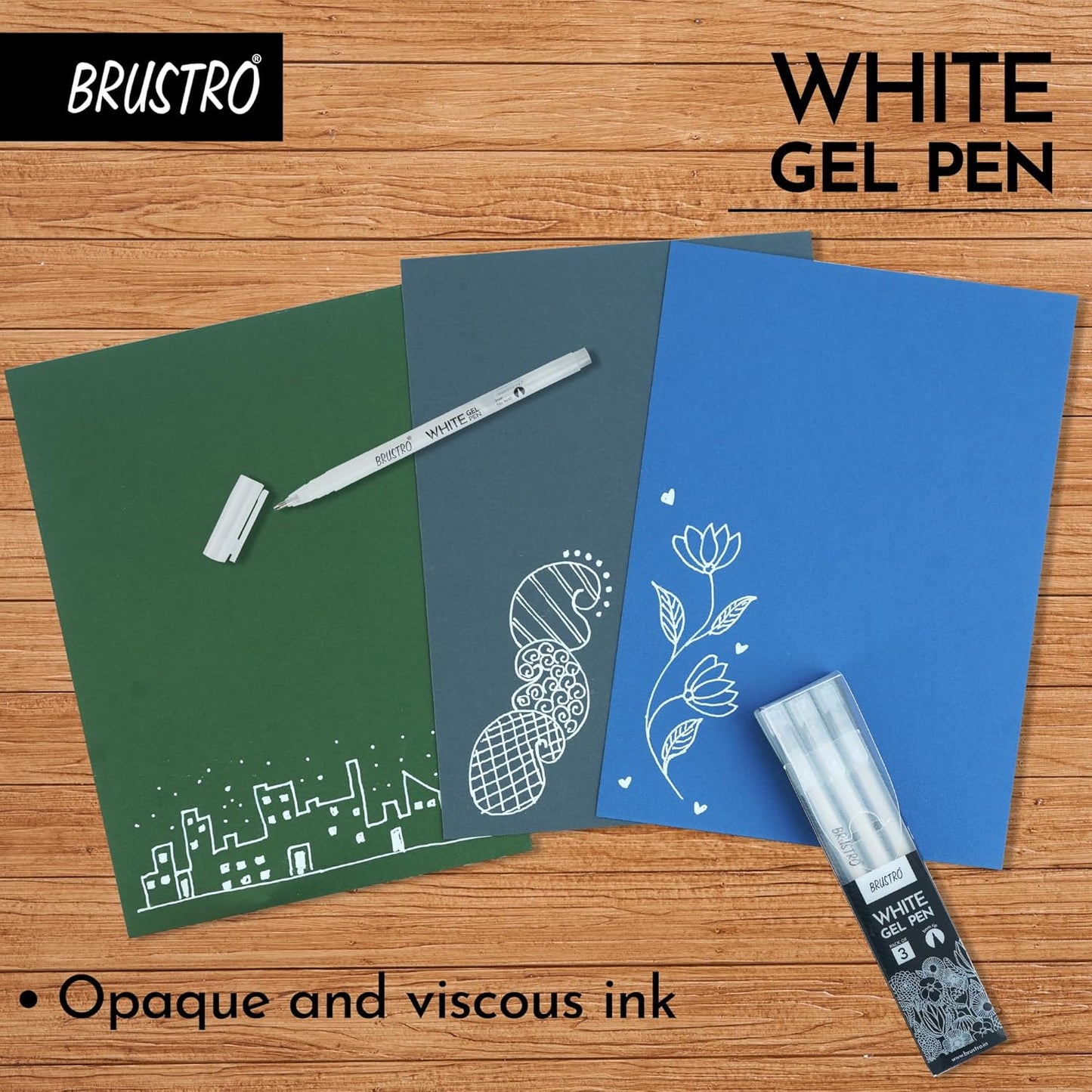 BRUSTRO White Gel Pens