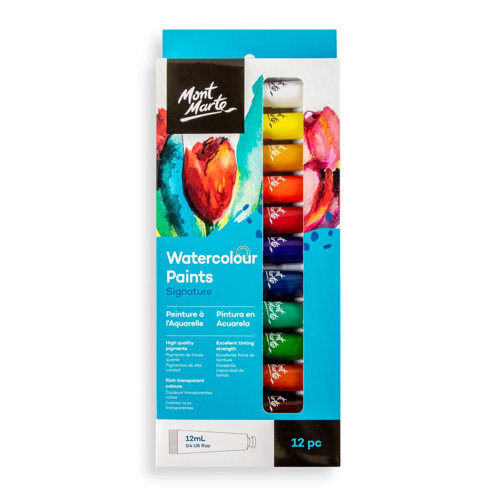 Mont Marte Watercolour Paints Signature 12pc x 12ml