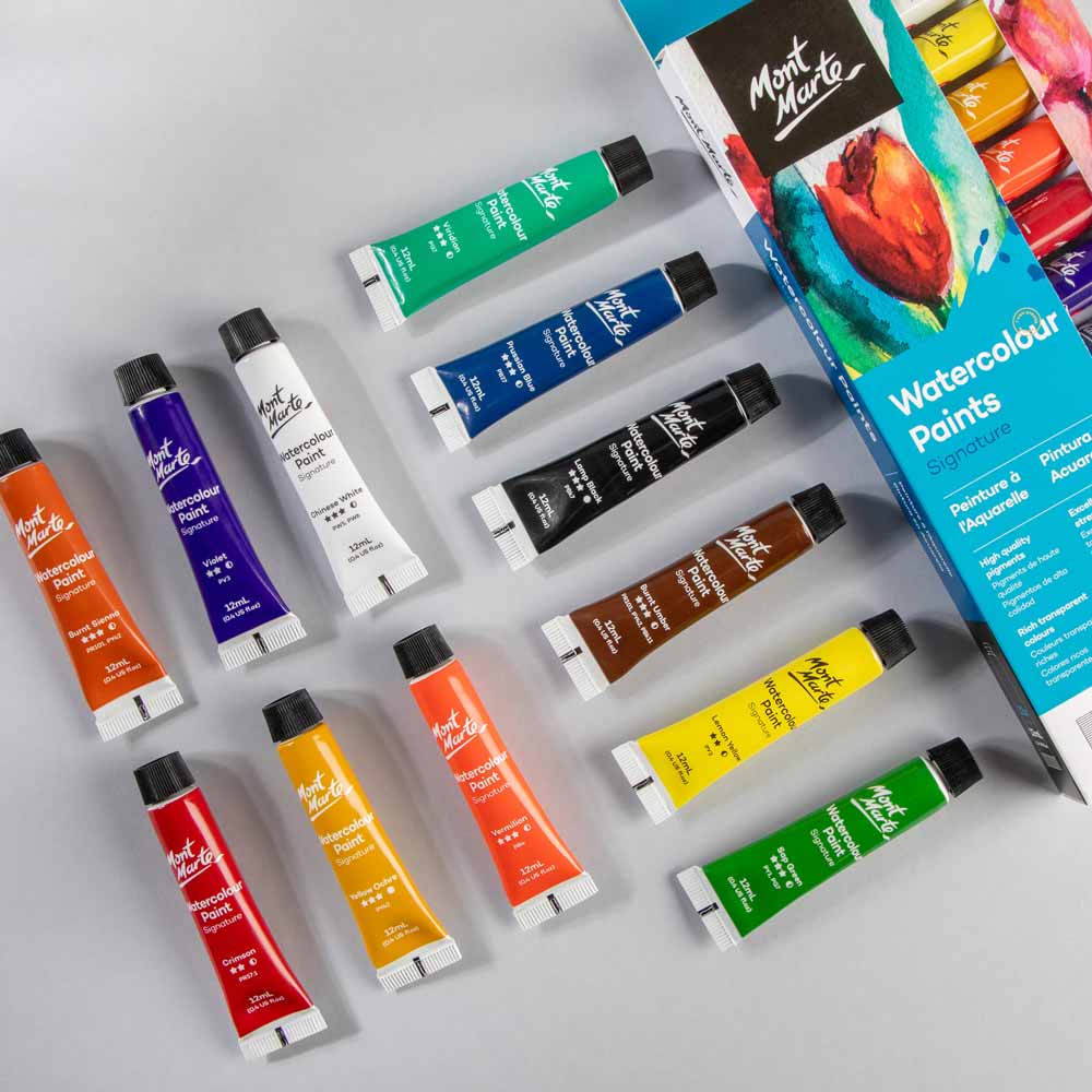 Mont Marte Watercolour Paints Signature 12pc x 12ml